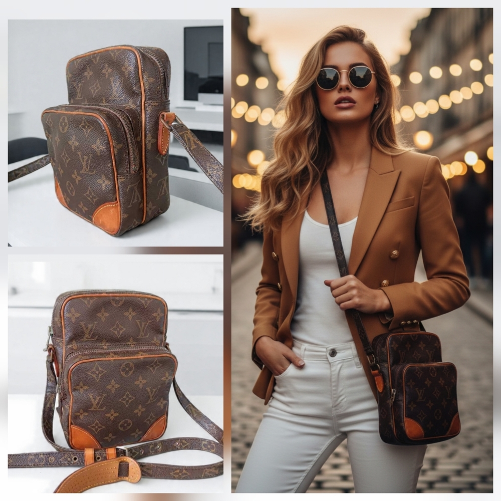 Louis Vuitton Brown and Tan Monogram Crossbody Bag